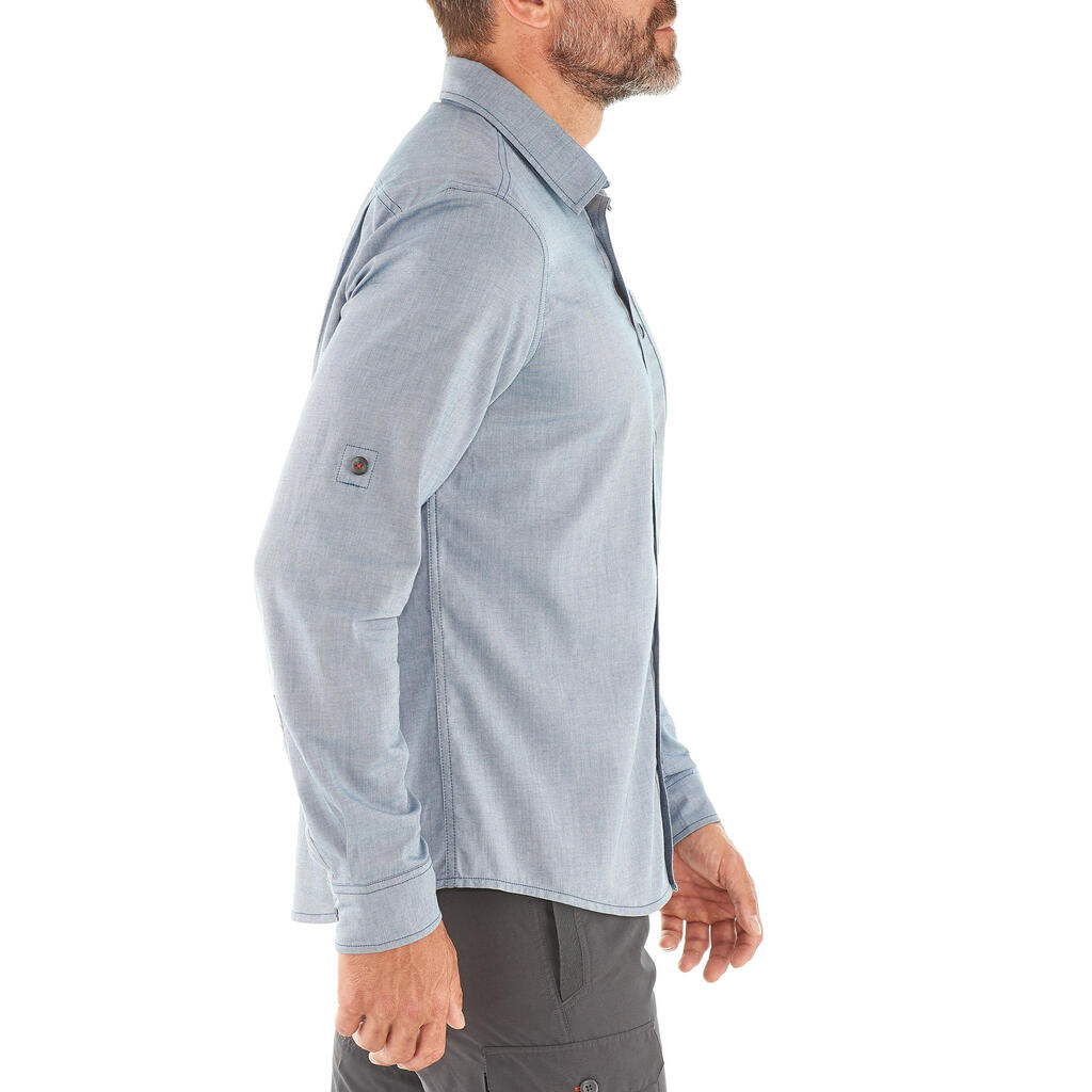 Backpacking-Hemd Travel 100 Warm Herren blau