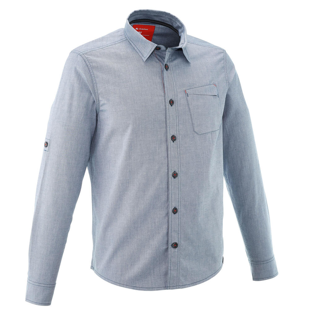 Backpacking-Hemd Travel 100 Warm Herren blau