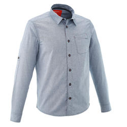 Chemise TRAVEL 100 warm homme bleu