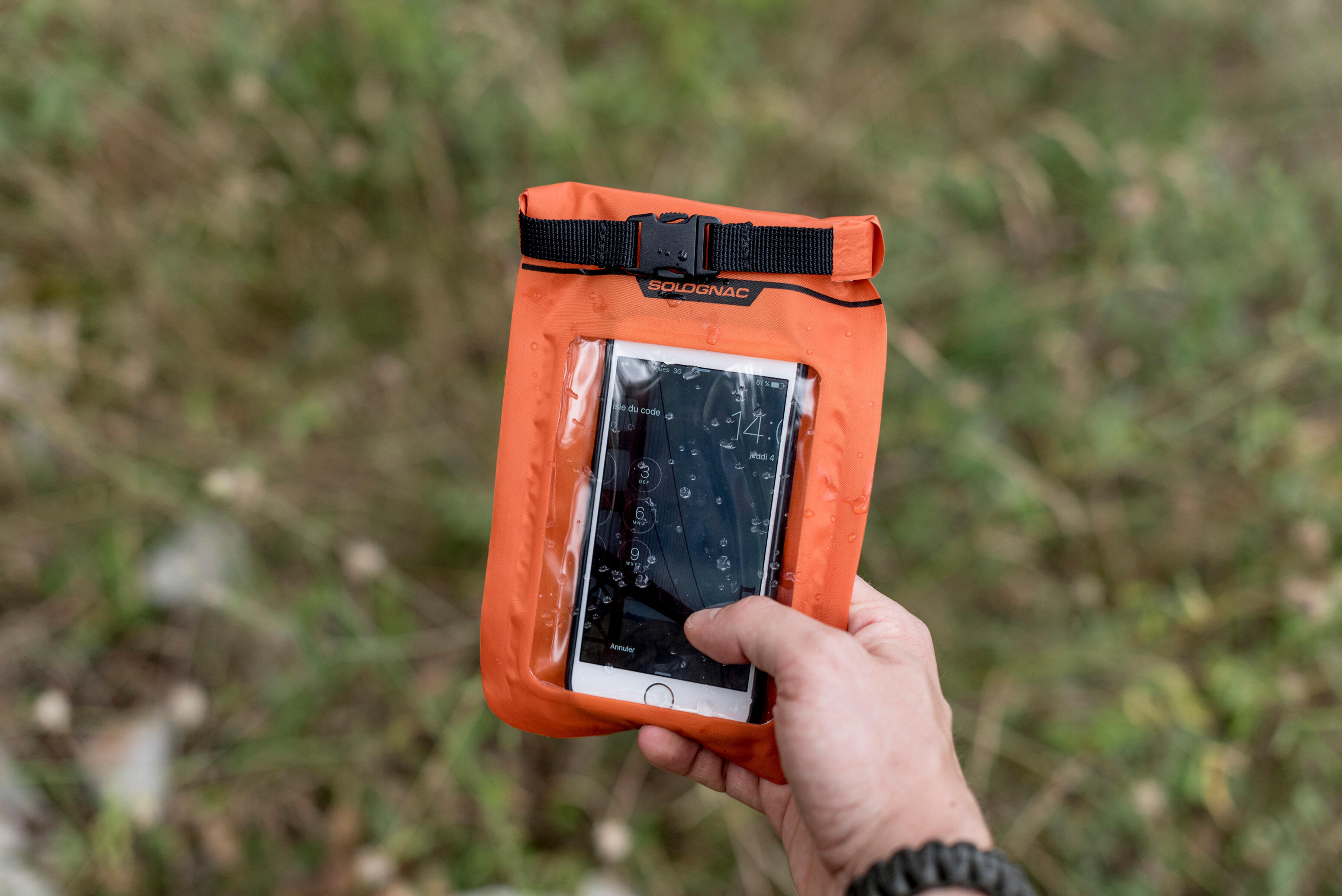 X-ACCESS HUNTING WATERPROOF POUCH ORANGE - SOLOGNAC