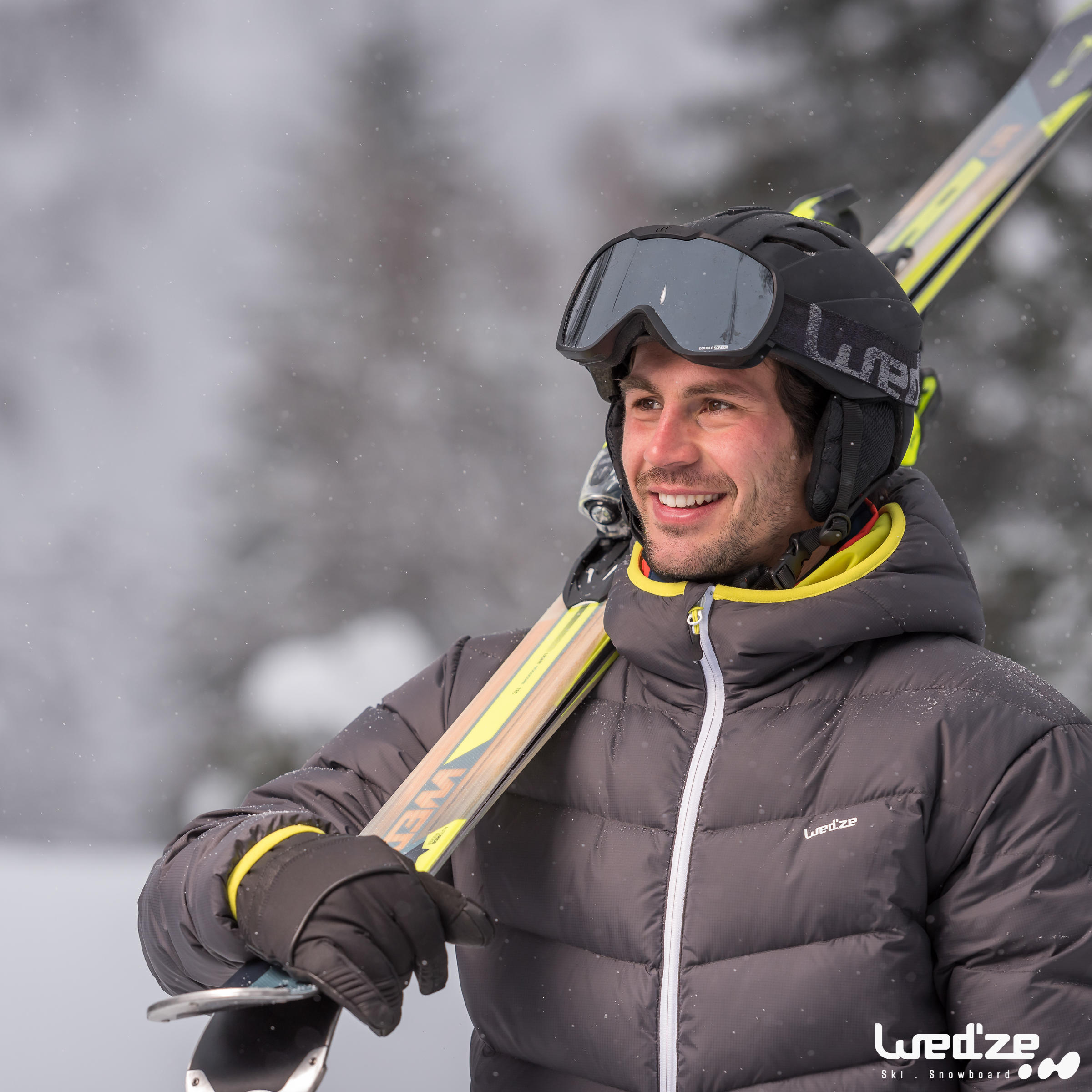 LUNETTES DE SKI ET DE PLANCHE À NEIGE ENFANT ET ADULTE G 500 BEAU TEMPS NOIR - WEDZE