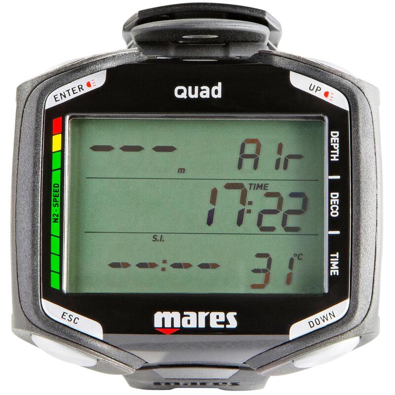 Reloj Ordenador De buceo Mares Quad negro Pantalla Grande