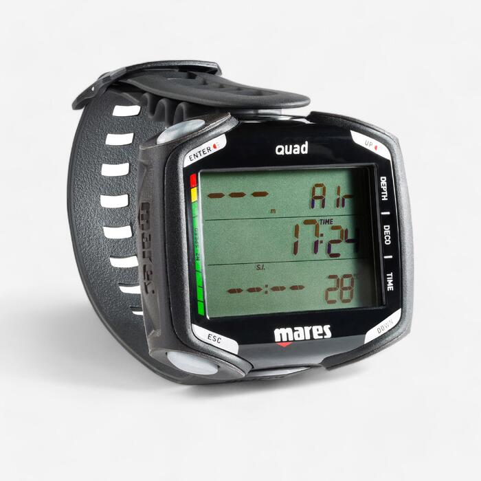 Ordenador Buceo Botella Mares Quad Pantalla Grande Negro Reloj Mares 