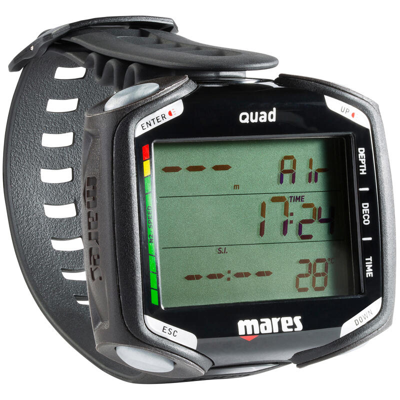 Reloj Ordenador De buceo Mares Quad negro Pantalla Grande