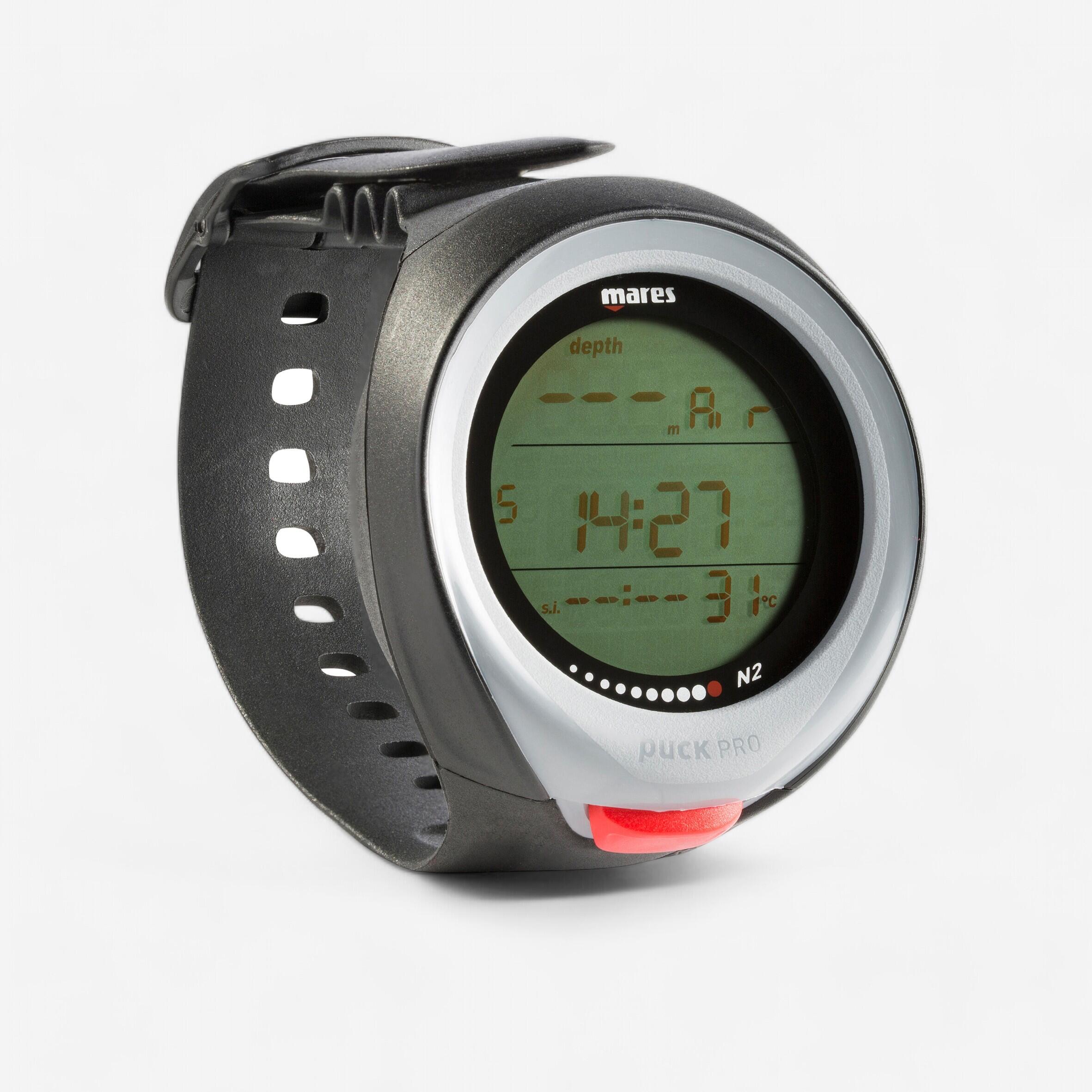 MARES Reloj Ordenador De Buceo Mares Puck Pro gris (pulsera negra, esfera gris)