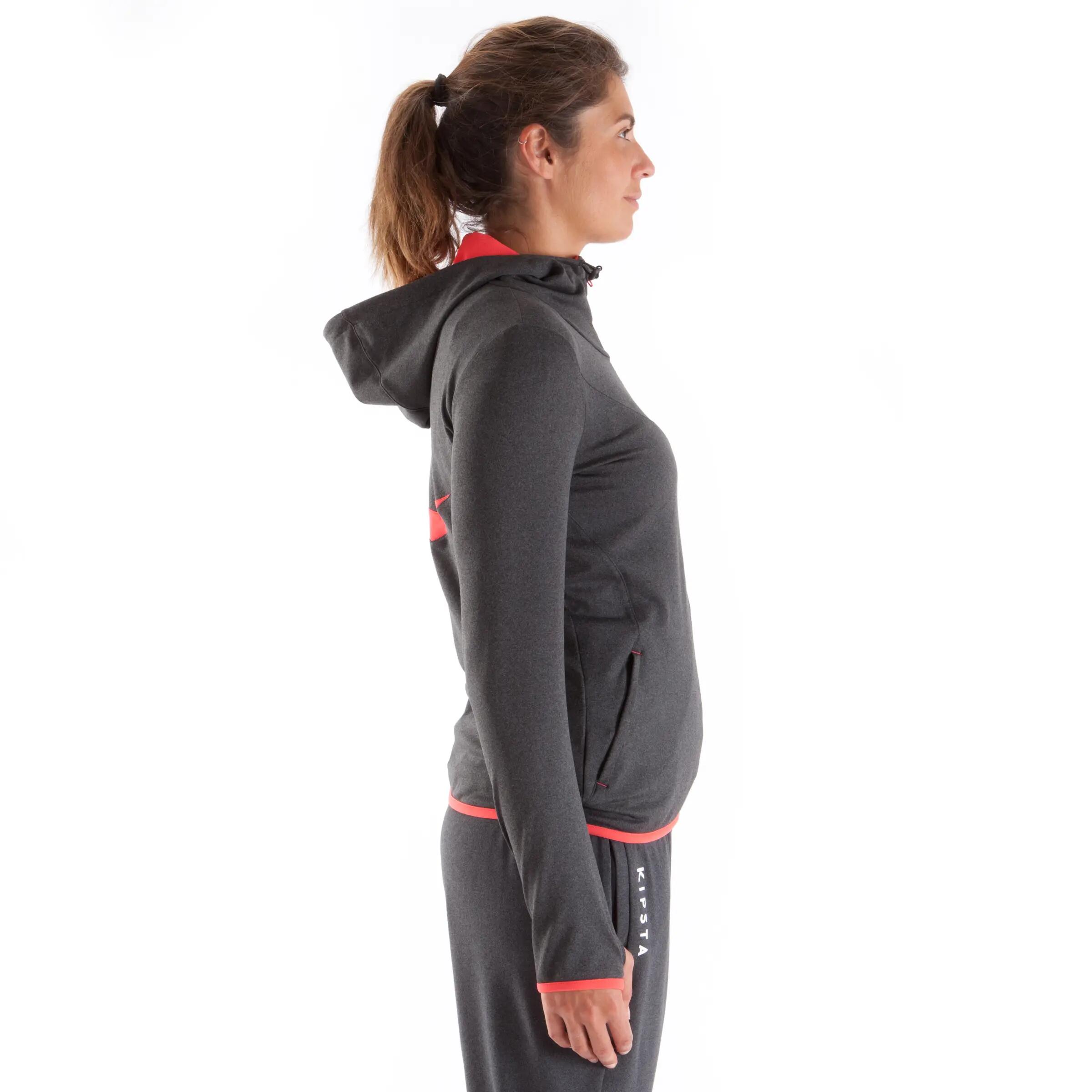 T500 Women's Football Jacket - Grey Nectarine 3/17