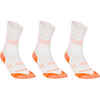 Ψηλές αθλητικές κάλτσες RS 900 για ενήλικες 3 ζεύγη - Λευκό/Πορτοκαλί