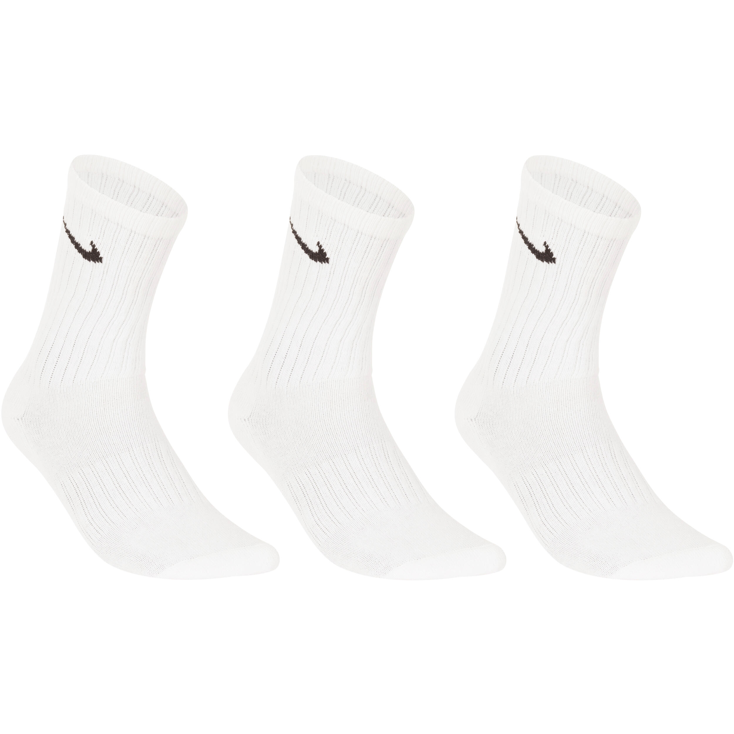 Calze lunghe adulto BASIC bianche x3 NIKE | DECATHLON