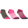 RS 160 Low Sports Socks Tri-Pack - Pink with Patterns