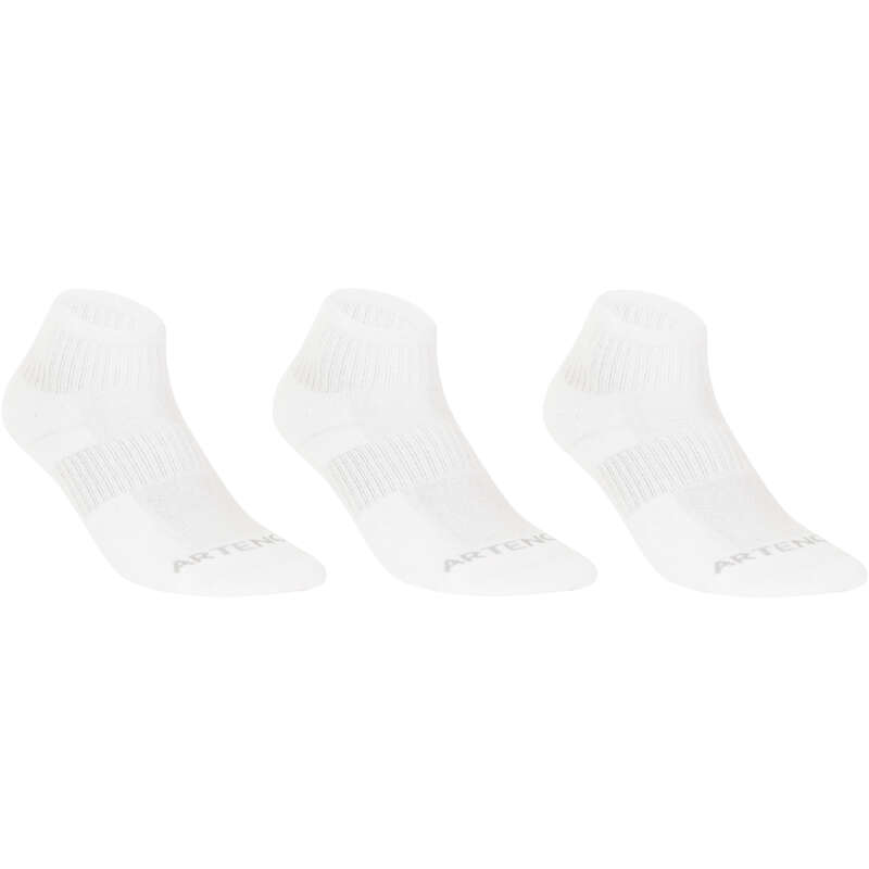 ADULT SOCKS Badminton - RS 500 Mid Tri-Pack - White ARTENGO - Badminton Clothing