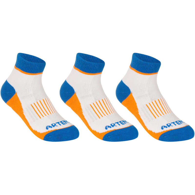 ARTENGO RS 500 Junior Mid Sports Socks Tri-Pack - Blue/Orange...