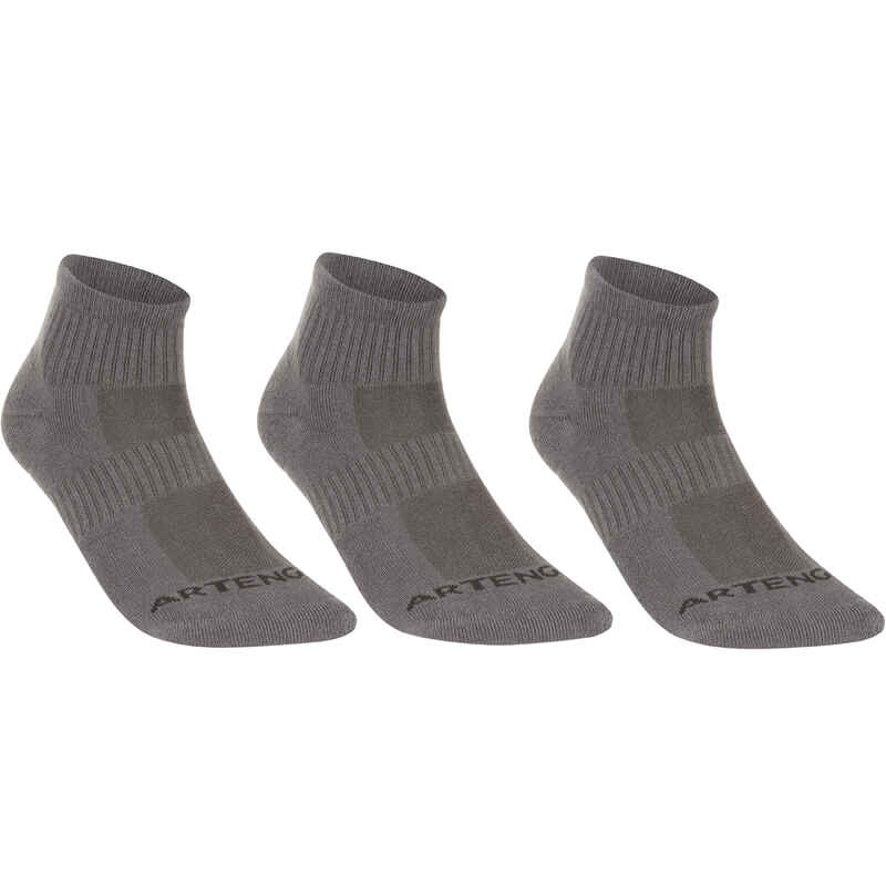 RS 500 Adult Mid Sports Socks Tri-Pack - Grey