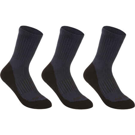 Kids' High Tennis Socks RS 500 Tri-Pack - Navy