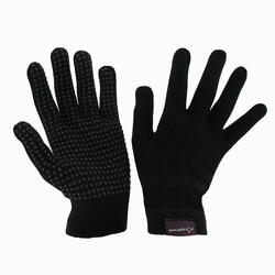 Gants équitation adulte TRICOT noir