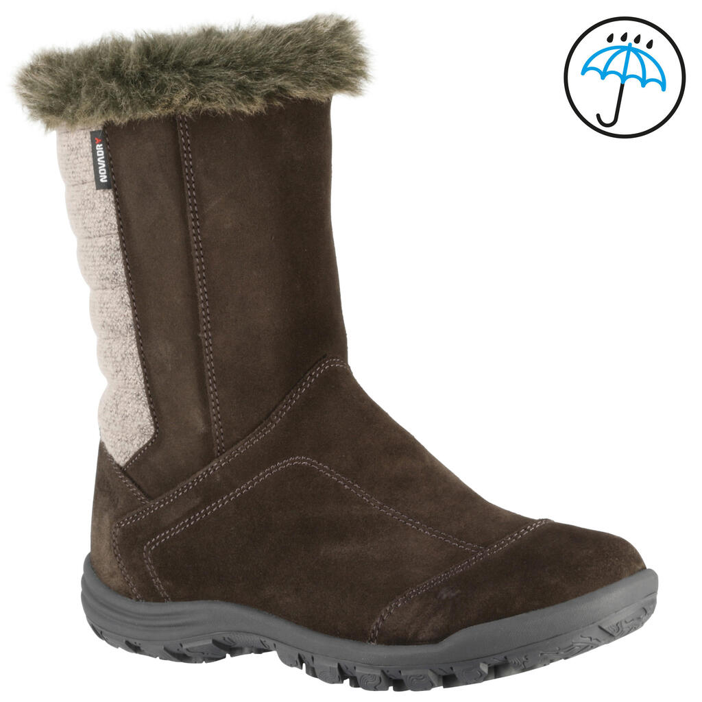 Sh900 children's warm and waterproof snow hiking boots - coffee