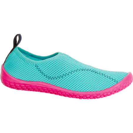 Chaussures aquatiques Enfant - Aquashoes 100 Turquoise et Rose