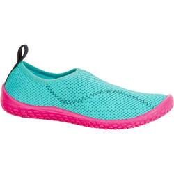 Chaussures aquatiques Aquashoes 100 enfant turquoise et rose