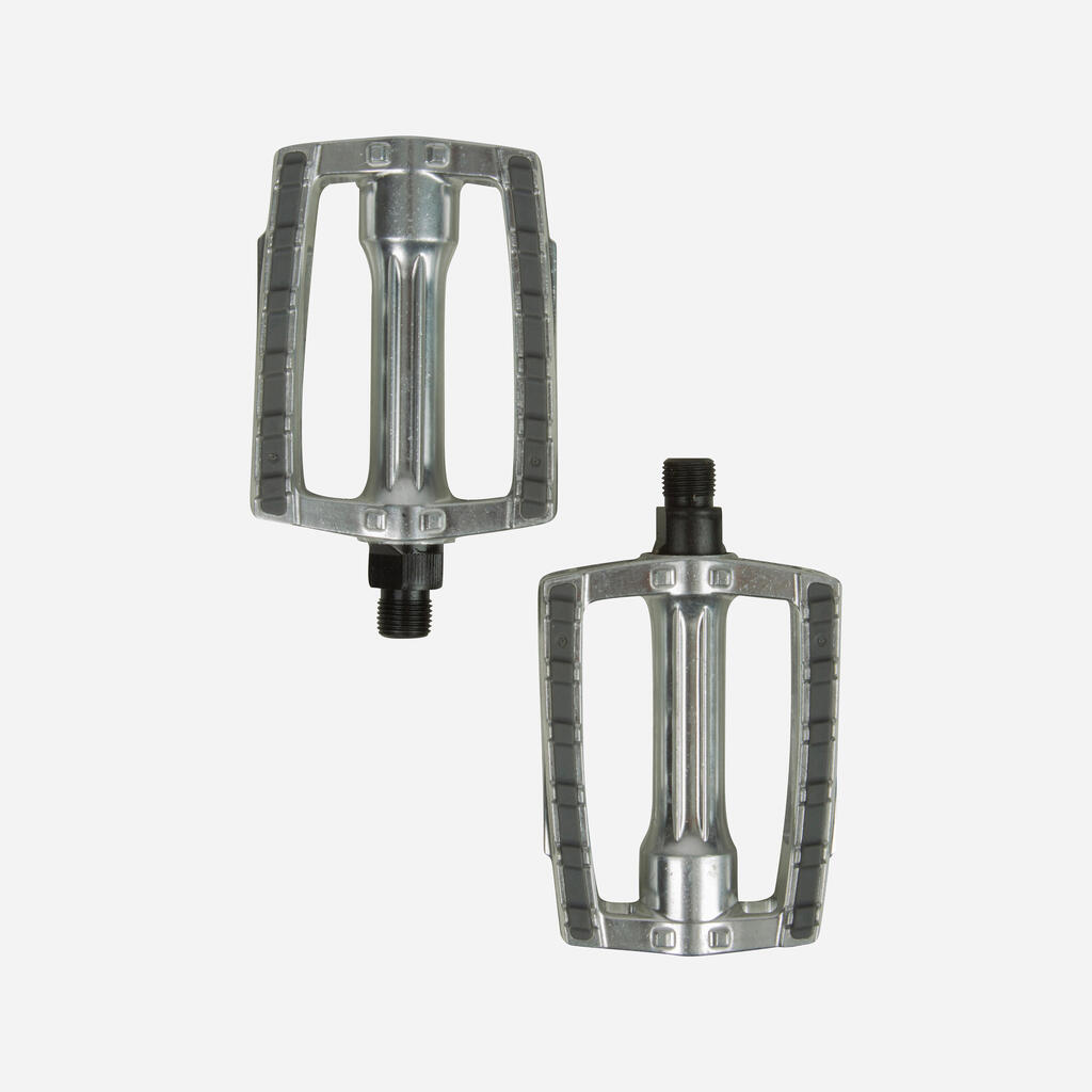 Pedales planos bicicleta grip 500 Btwin - aluminio