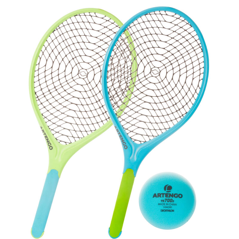 Ensemble de 2 raquettes de tennis en plastique Funyten bleu vert Ensemble de 2 raquettes de tennis en plastique Funyten bleu vert
