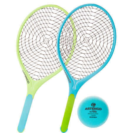 Set de 2 Raquetas de tenis de plástico Funyten azul verde 