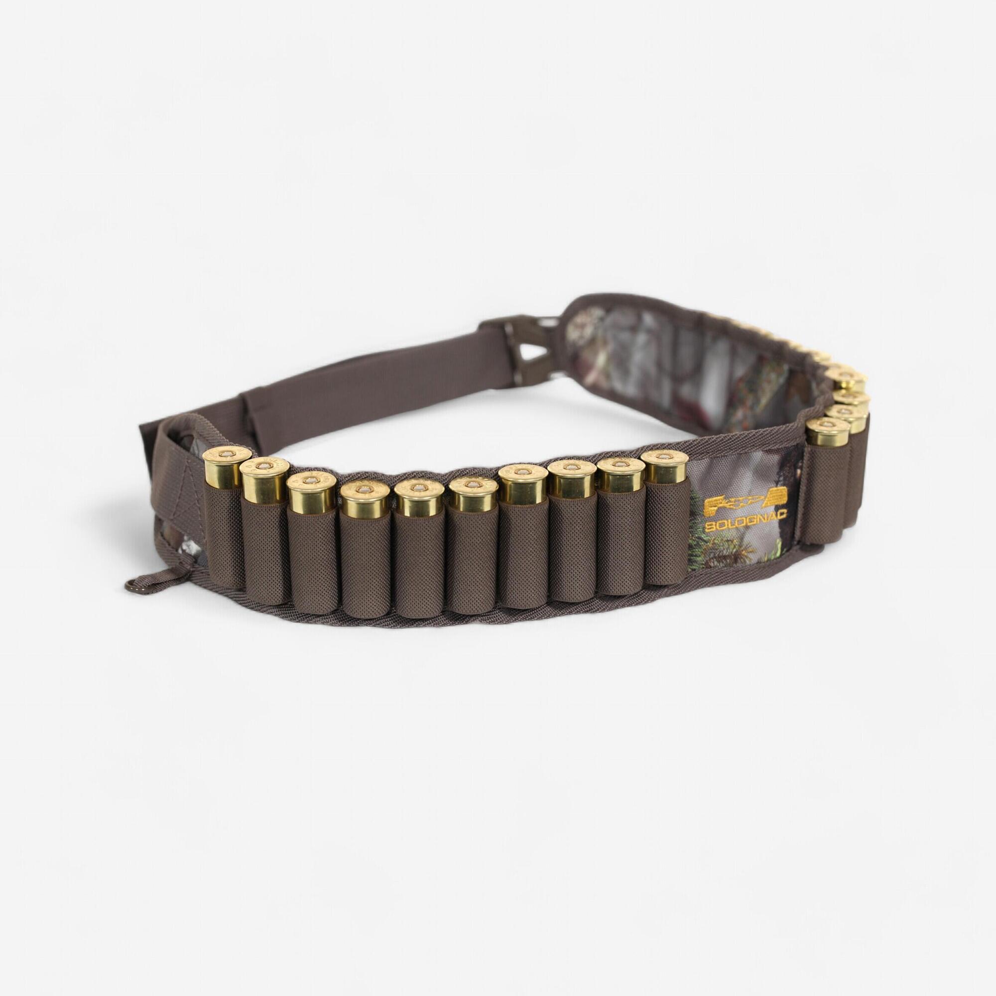 Cartouchière chasse calibre 12 camouflage marron | Solognac