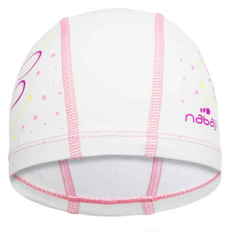 Coated mesh swim cap - Printed fabric - Size L - Play white pink