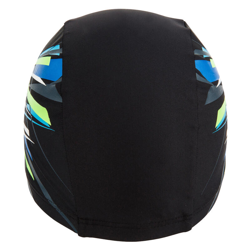 Mesh Print Swim Cap Size L - Tina Black Green *CN