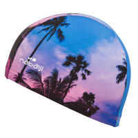 Mesh Print Swim Cap Size L - Sunrise Pink Purple