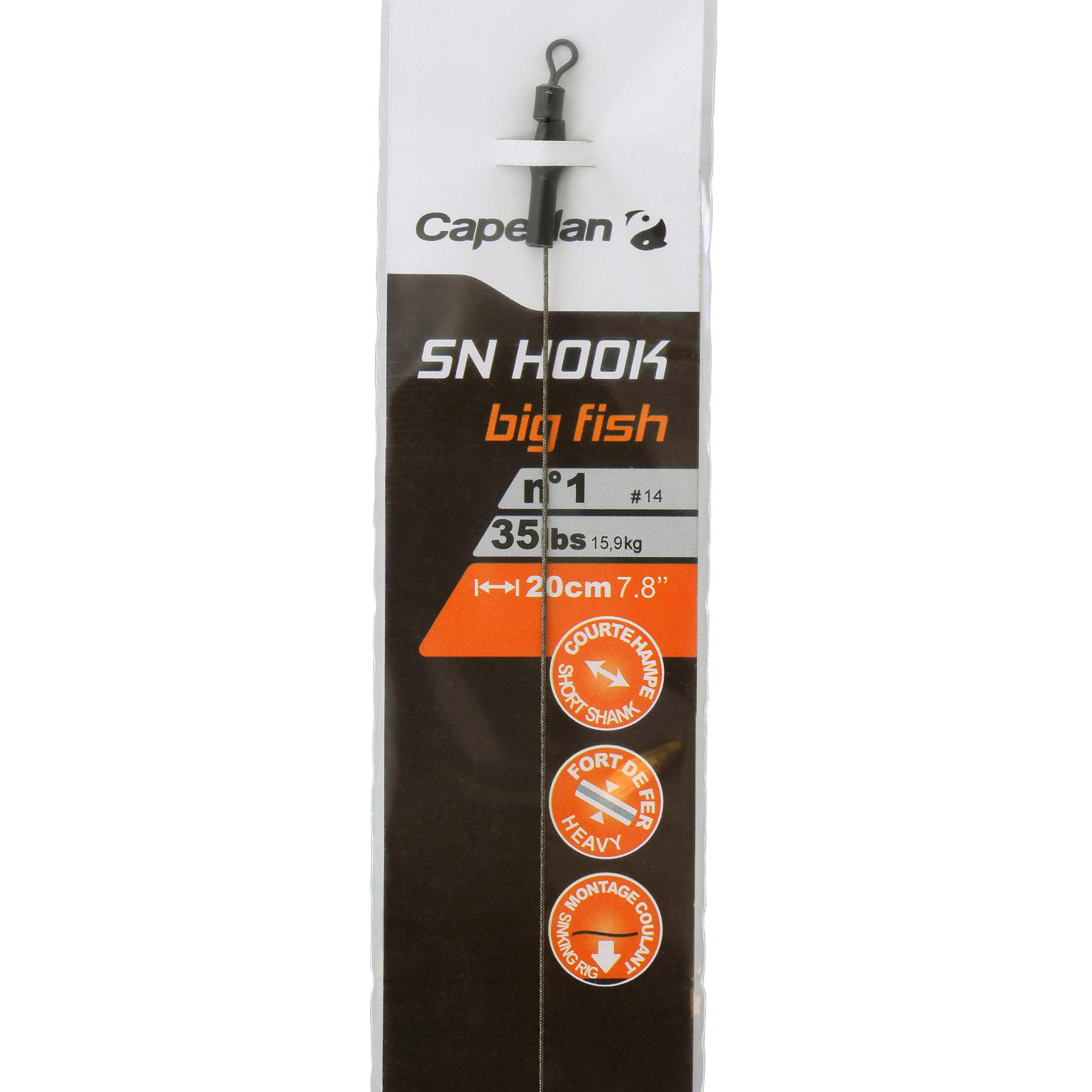 CARP FISHING LEADER SN HOOK BIG FISH 3/5