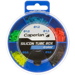 Set vissen met vaste stok doos gekleurde siliconen sleeves