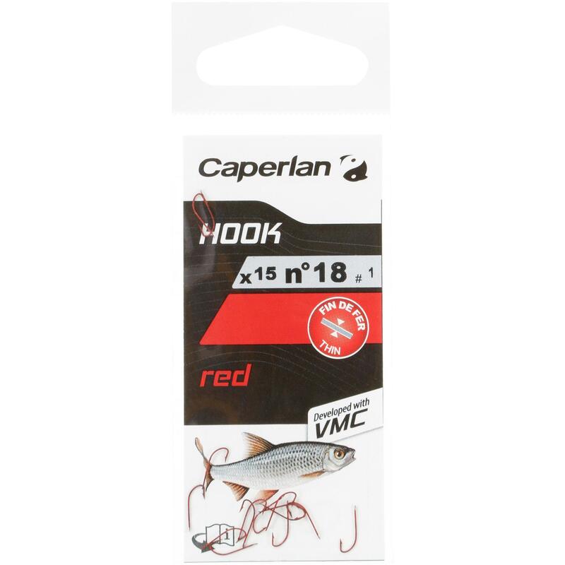 ANZUELO SIMPLE ROJO / RED CAPERLAN PARA LA PESCA AL COUP