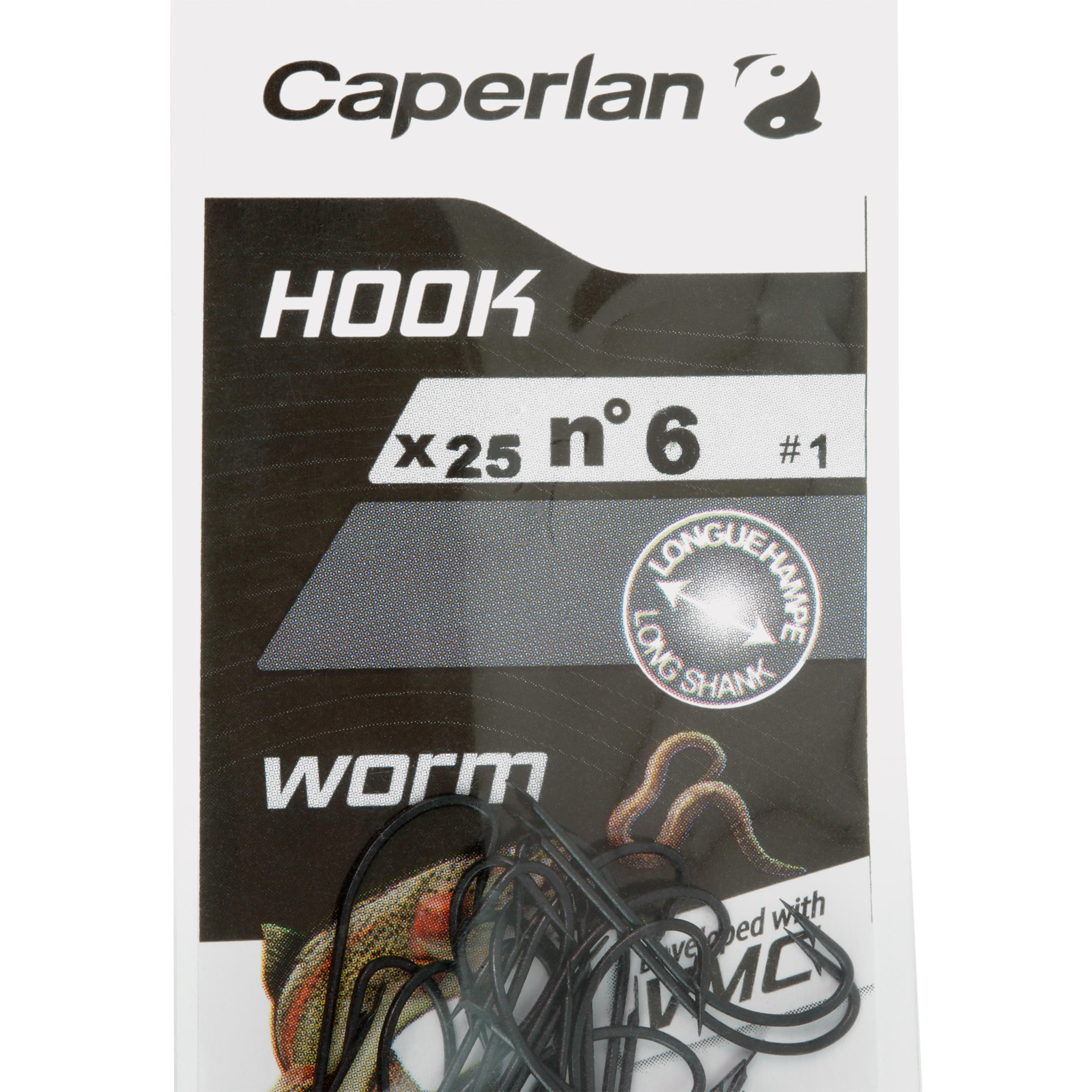 CAPERLAN Rybársky jednoduchý háčik Hook Special Worm 8 · záber 6