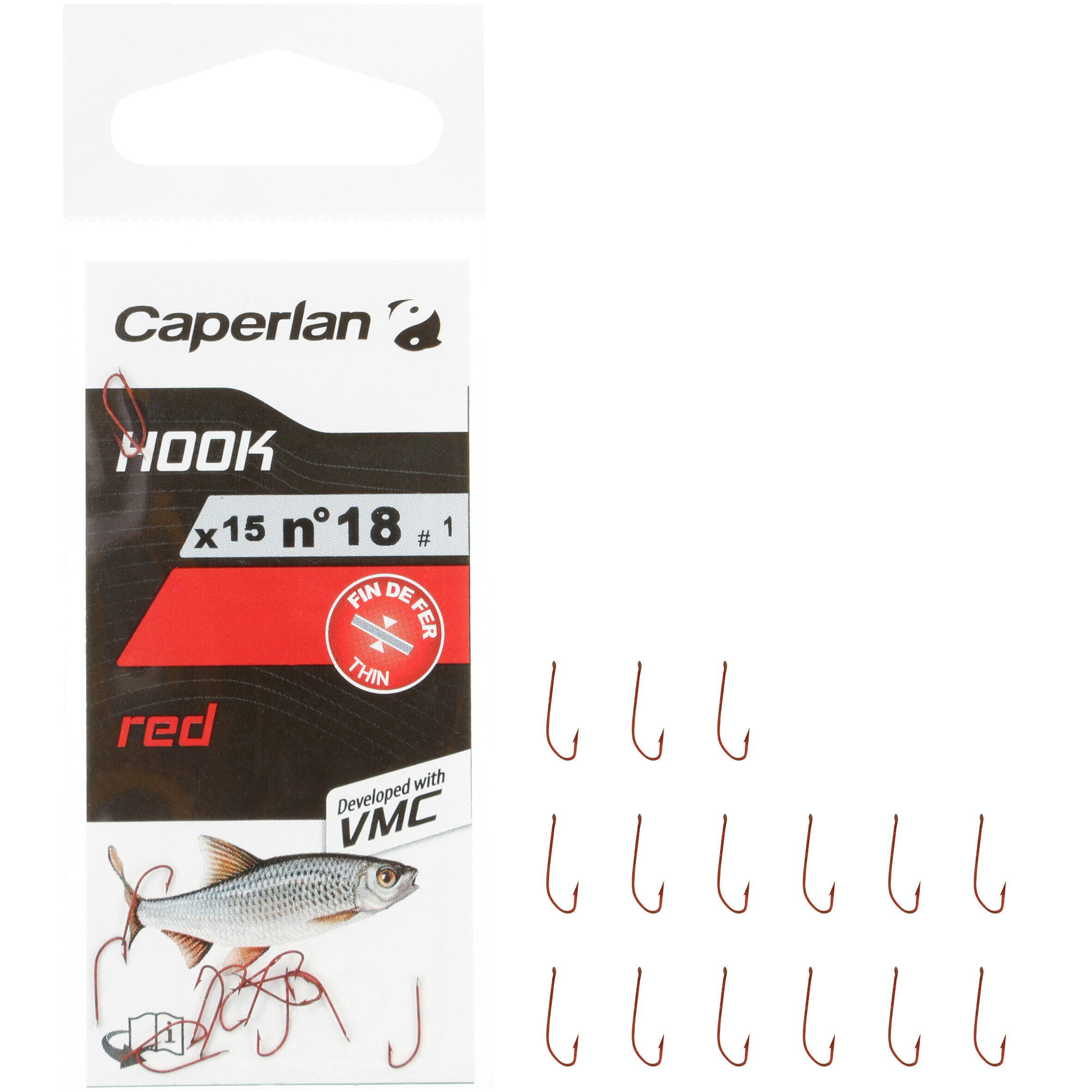 CAPERLAN CAPERLAN SINGLE HOOK RED STILL FISHING HOOK