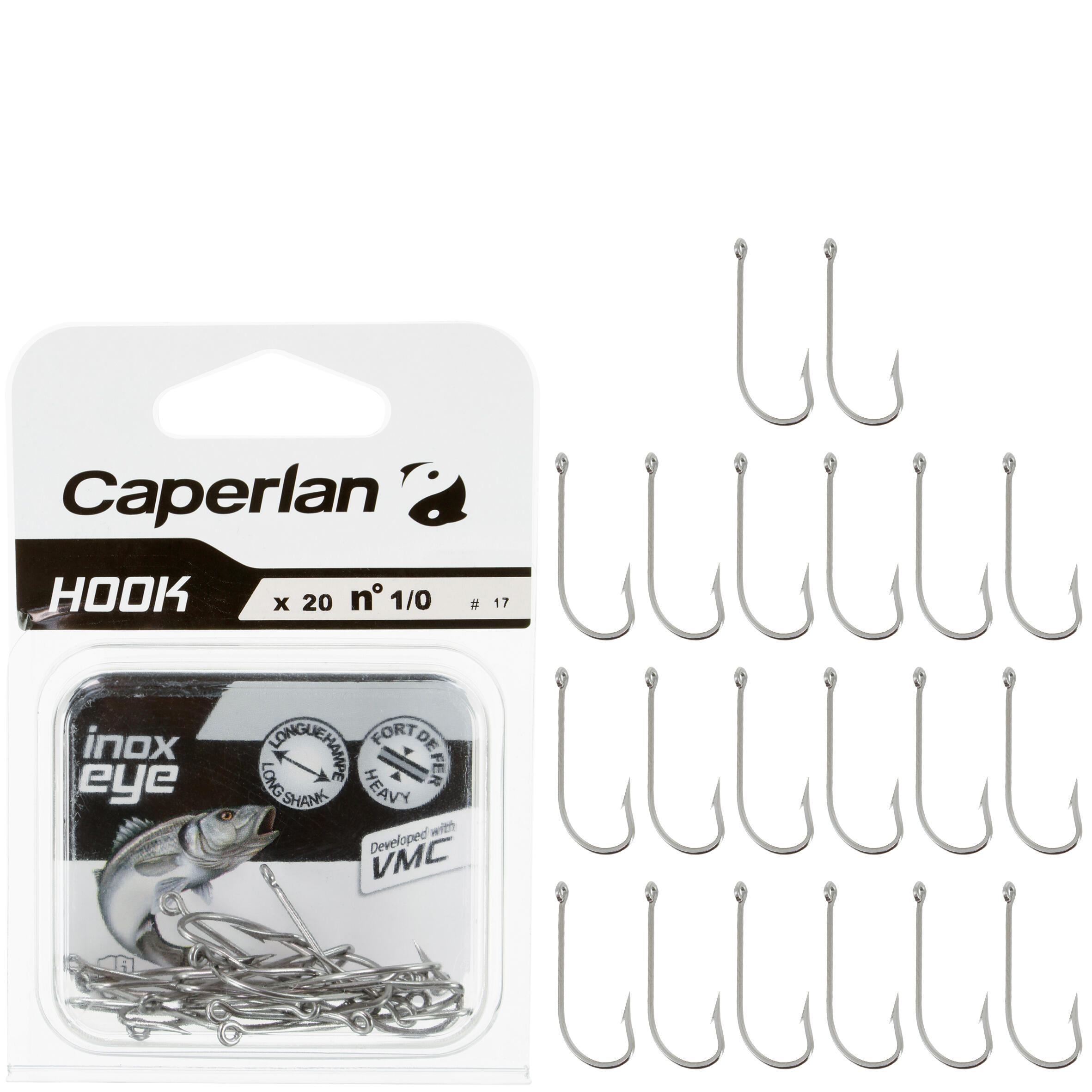 Hameçon simple pêche en mer HOOK INOX EYE - Caperlan