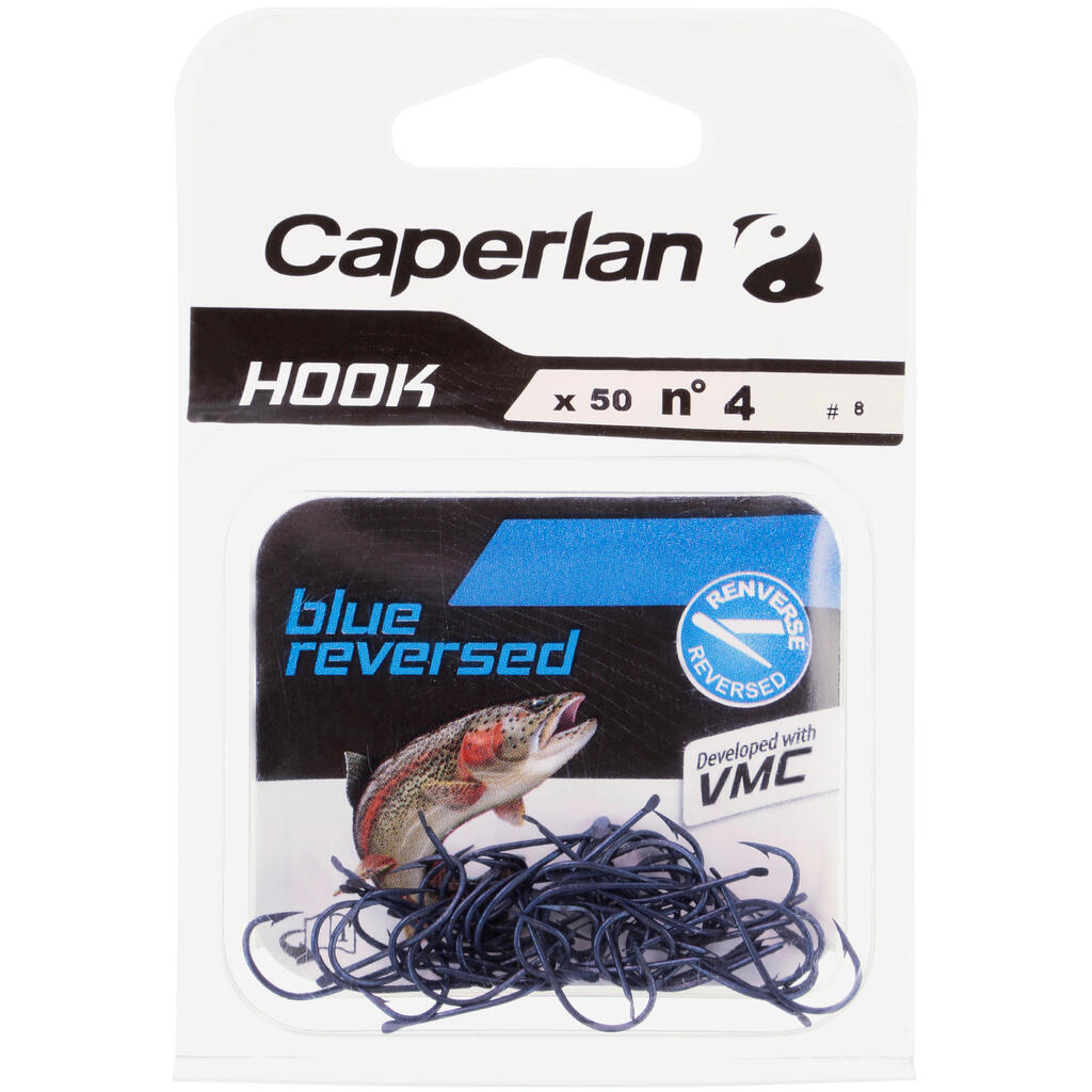 SINGLE FISHING HOOK BLUE REVERSED HOOK 