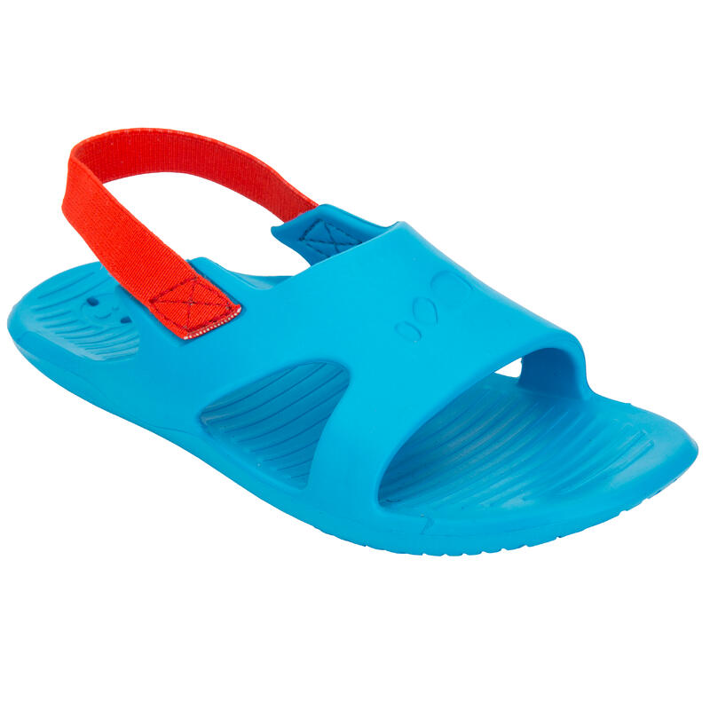 Papuci înot SLAP 100 Albastru-Roșu Băieți 