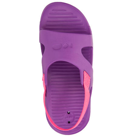 Сандалии для бассейна для детей фиолетово-розовые Slap 100 Basic