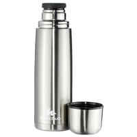 1 L stainless steel isothermal water bottle with cup for hiking - Silver