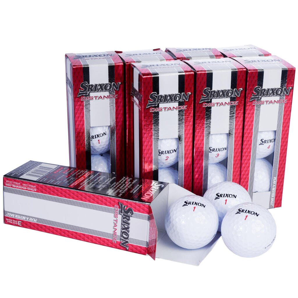 Golfipallid Bipack Srixon Distance, 24 tk pakis, valged