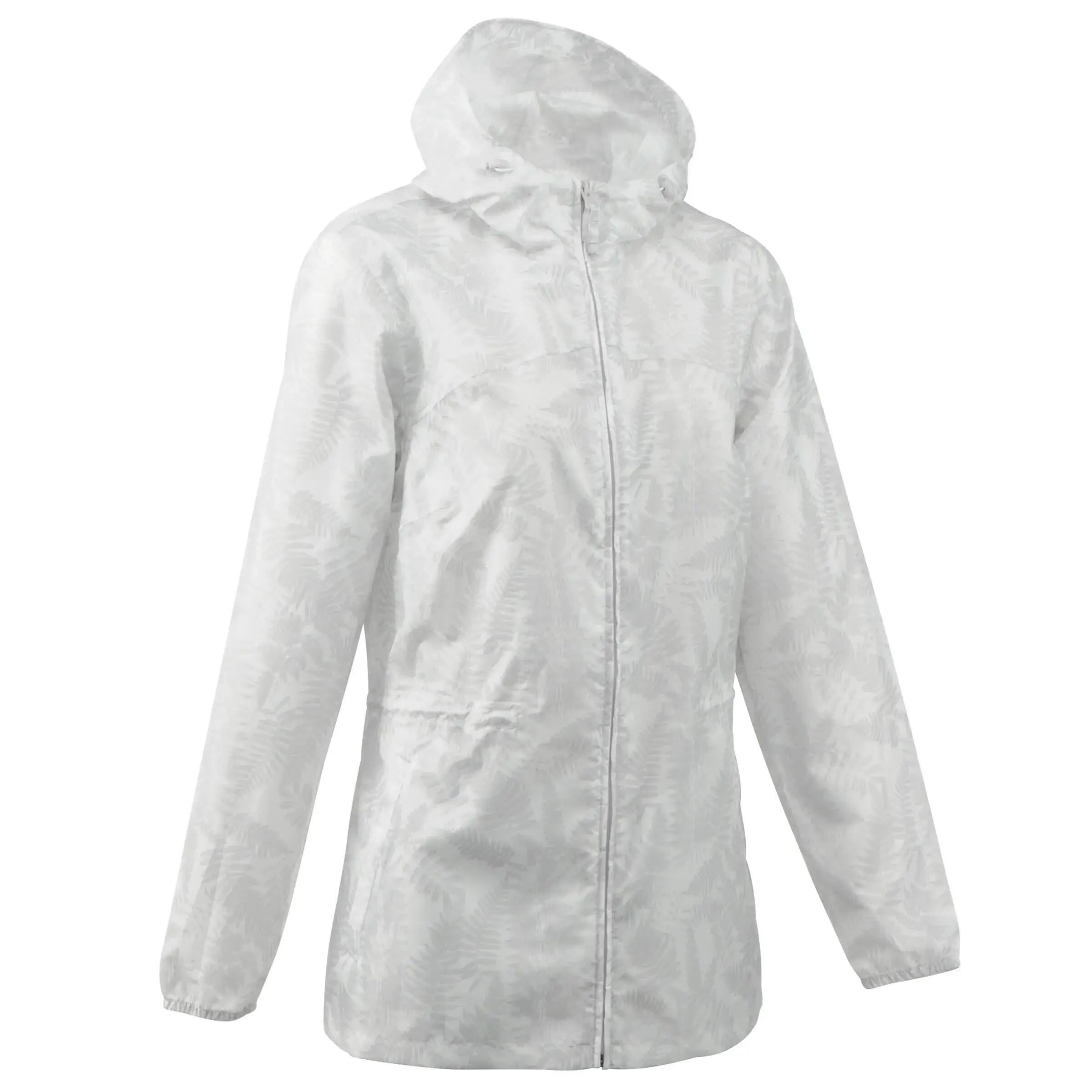 Women’s windproof and water-repellent hiking jacket, Raincut Full Zip - White 7/9