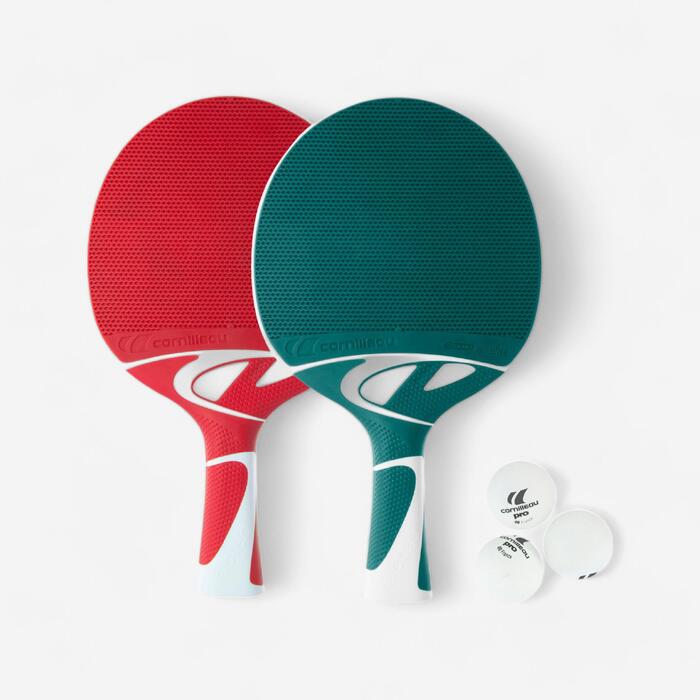 Tischtennis Set Tacteo Mit 2 Tischtennisschlagern 3 Ballen