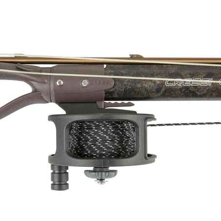 Cherokee camouflaged spearfishing speargun with reel (open muzzle