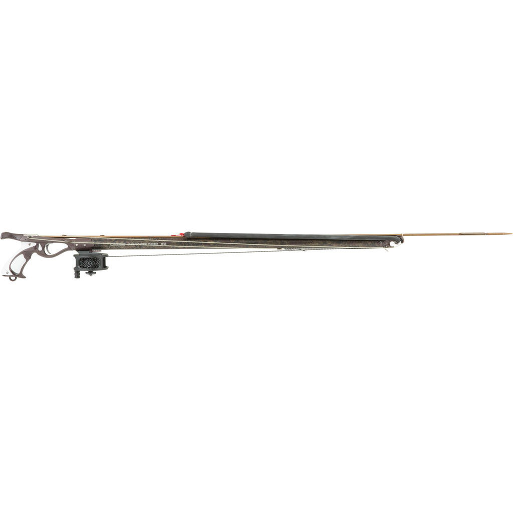 Cherokee camouflaged spearfishing speargun with reel (open muzzle)