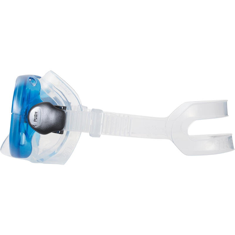 Snorkelset PMT vinnen, duikbril en snorkel R'gomoove volwassenen grijs blauw