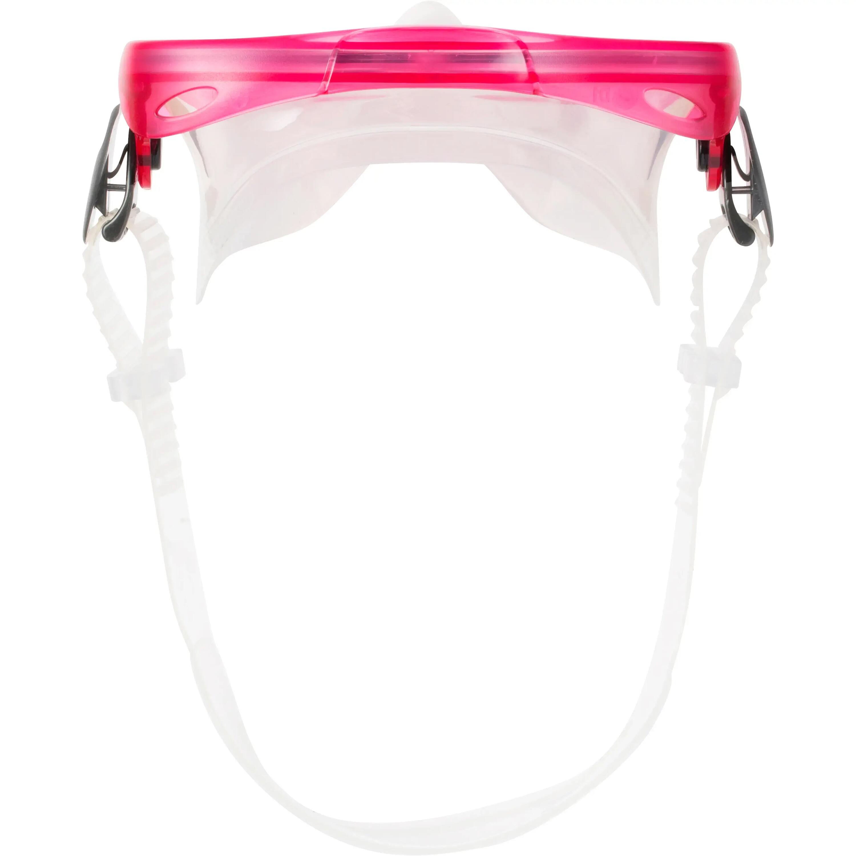 PMT 100 Adult Fins, Mask and Snorkel Snorkelling Set - Pink 6/18