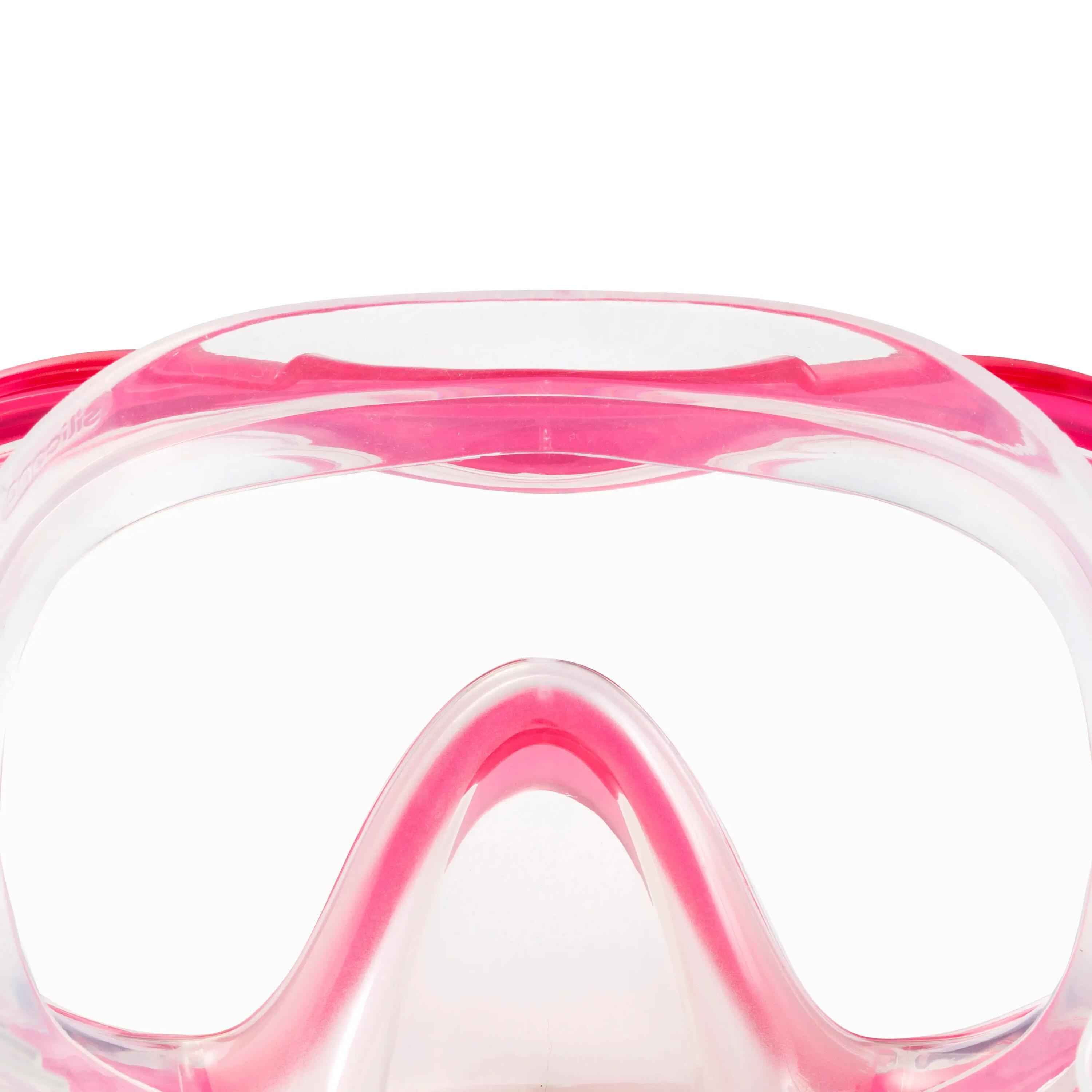 PMT 100 Adult Fins, Mask and Snorkel Snorkelling Set - Pink 10/18