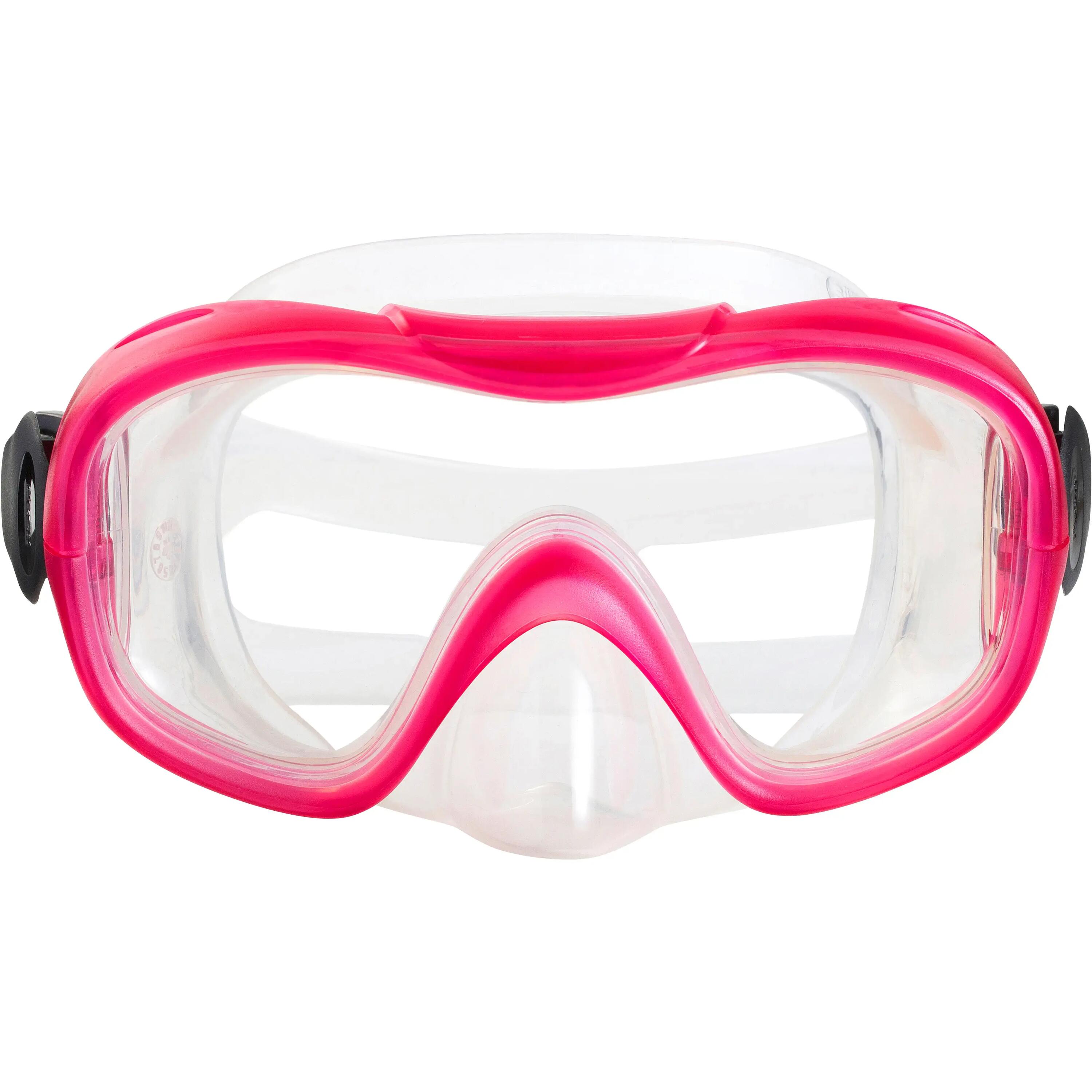 PMT 100 Adult Fins, Mask and Snorkel Snorkelling Set - Pink 3/18