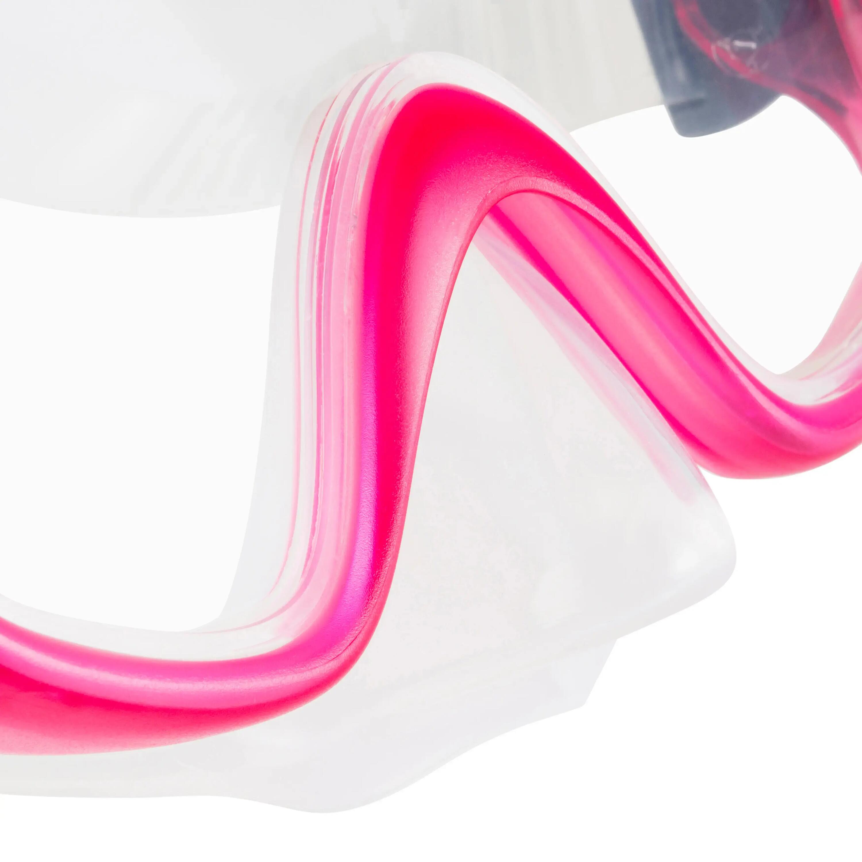 PMT 100 Adult Fins, Mask and Snorkel Snorkelling Set - Pink 8/18