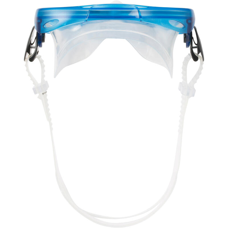 Snorkelset PMT vinnen, duikbril en snorkel R'gomoove volwassenen grijs blauw