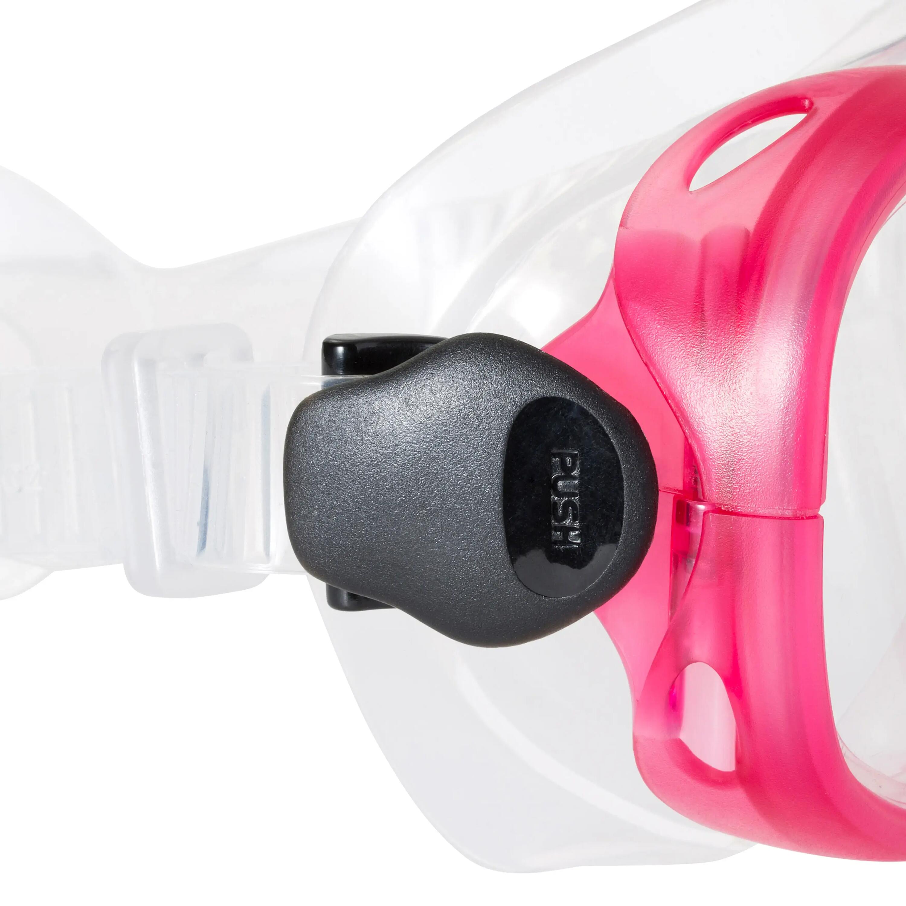 PMT 100 Adult Fins, Mask and Snorkel Snorkelling Set - Pink 9/18